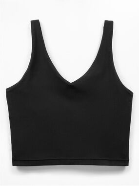 Athleta Black Transcend V-Neck Crop Sports Bra A-C Large